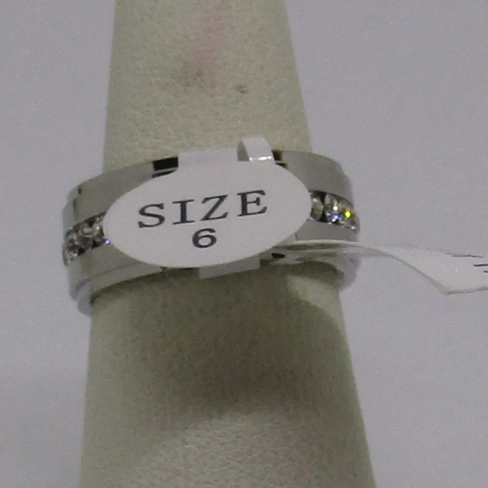 Austrian Crystal Ring Stainless Steel Size 6